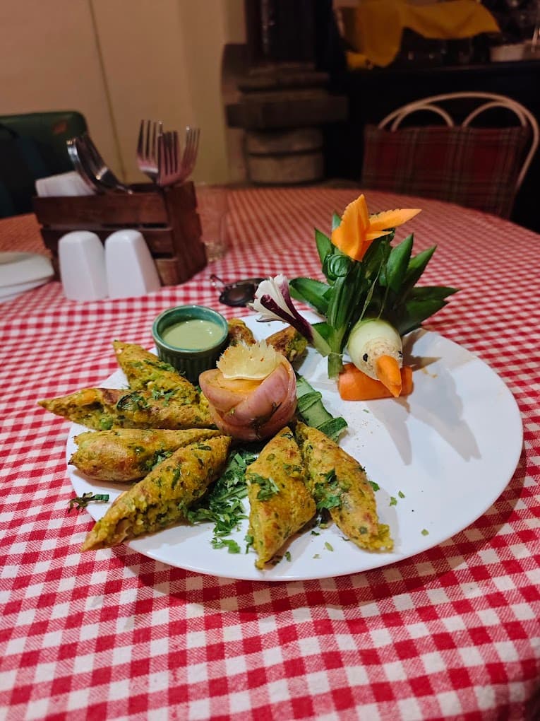 Vegetarian starter platter served at Icon Pondy