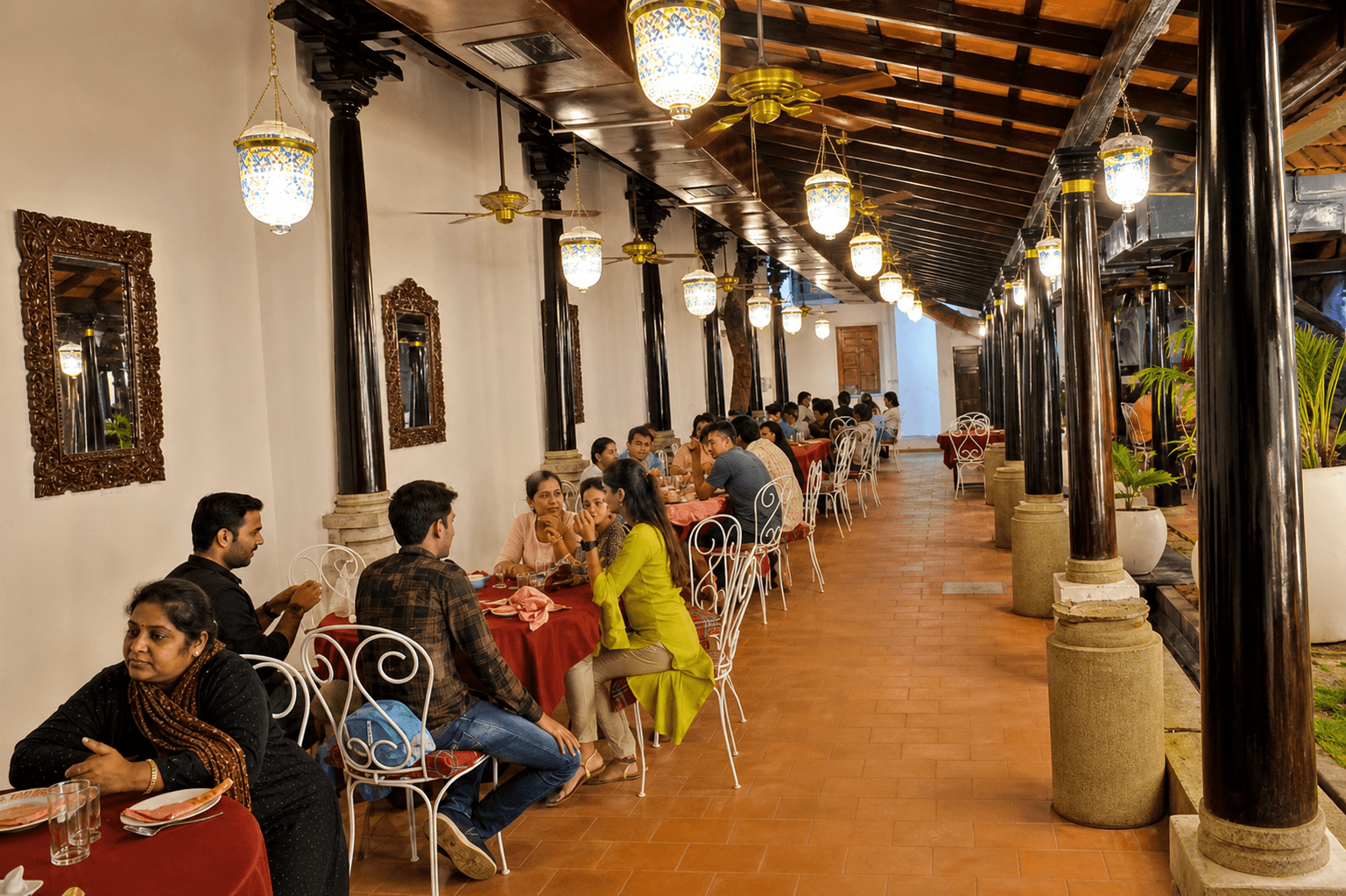 Icon Pondy dining room in White Town Pondicherry